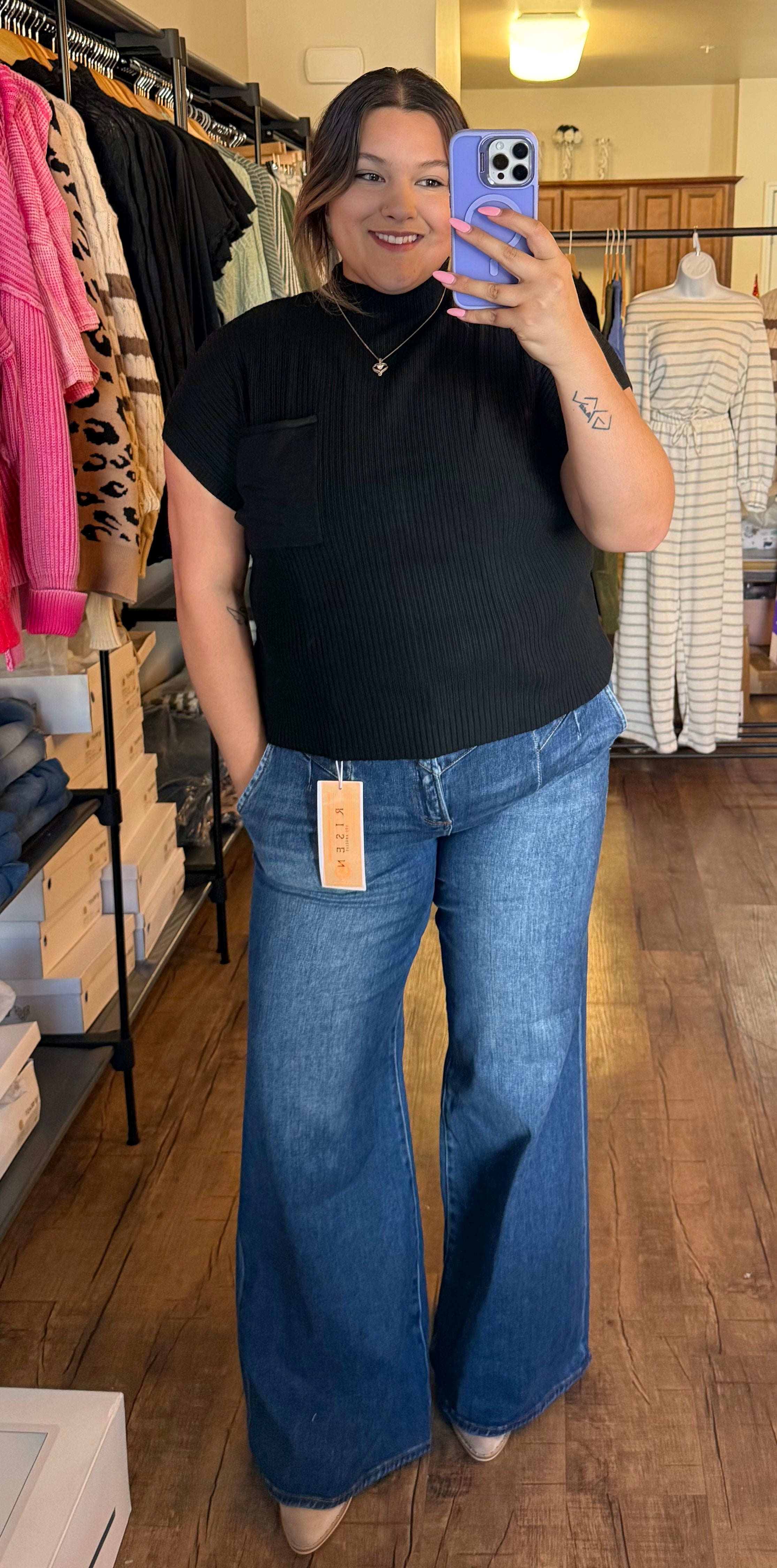 Ribbed Knit Sweater Top