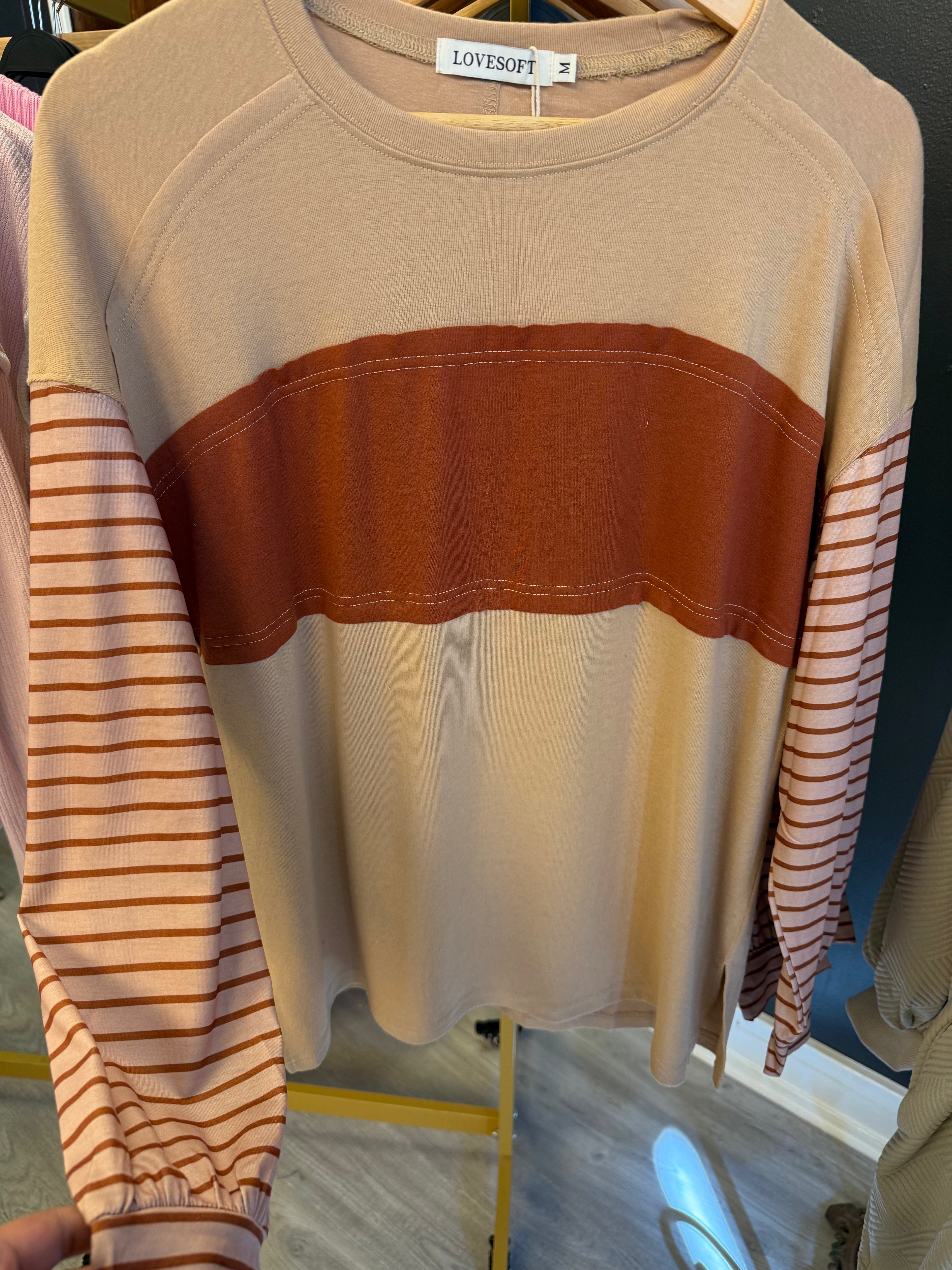 Color block Striped Long sleeve