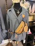 Pinstriped Button Down Top