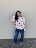Heart Sweater with Lace Detail