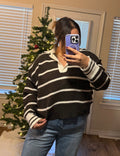 Stripped Collar Sweater