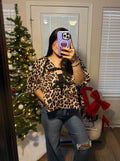 Leopard Front Tie Top