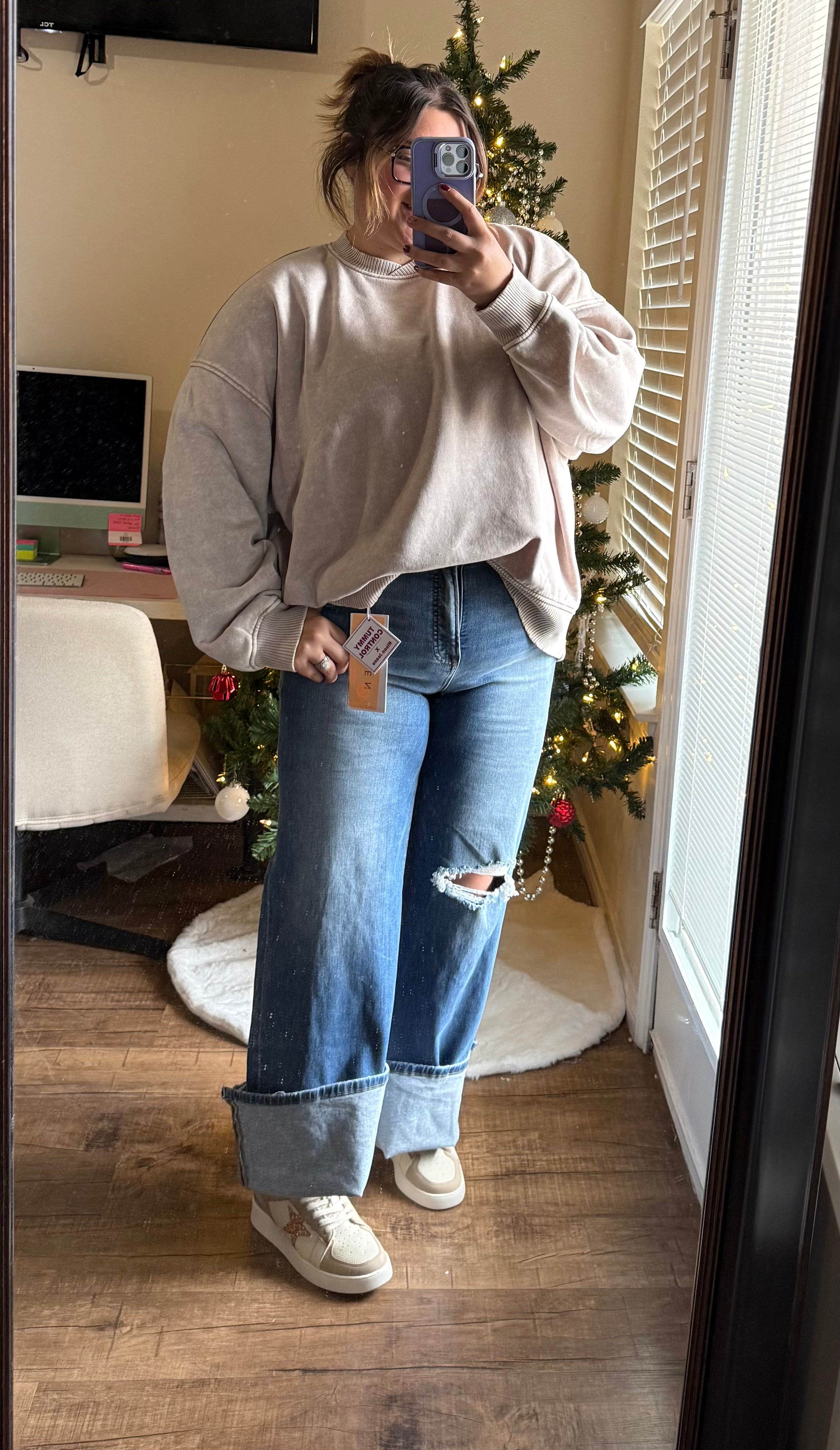 Plus Acid Wash Sweater