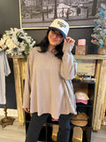 Brown Long Sleeve Jacquard Top